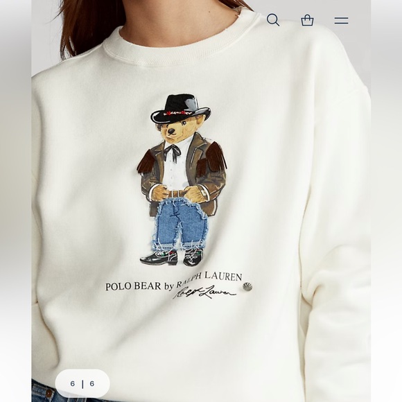 Polo Ralph Lauren Women’s Cowboy Polo Bear Sweatshirt - Picture 2 of 6